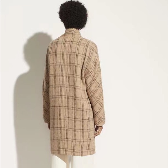 NWT $795 Vince Plaid Collarless Coat - Picture 4 of 6